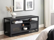 Black Modern Bedroom TV Cabinet OEM Approved Solid Pine Wood